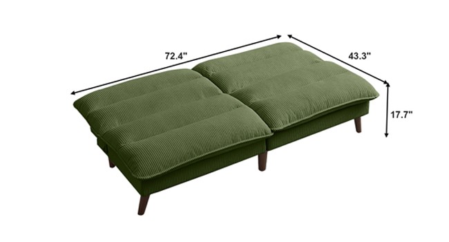 Futon Sofa Bed, 72″ Small Couches for Small Spaces, Folding Love Seat