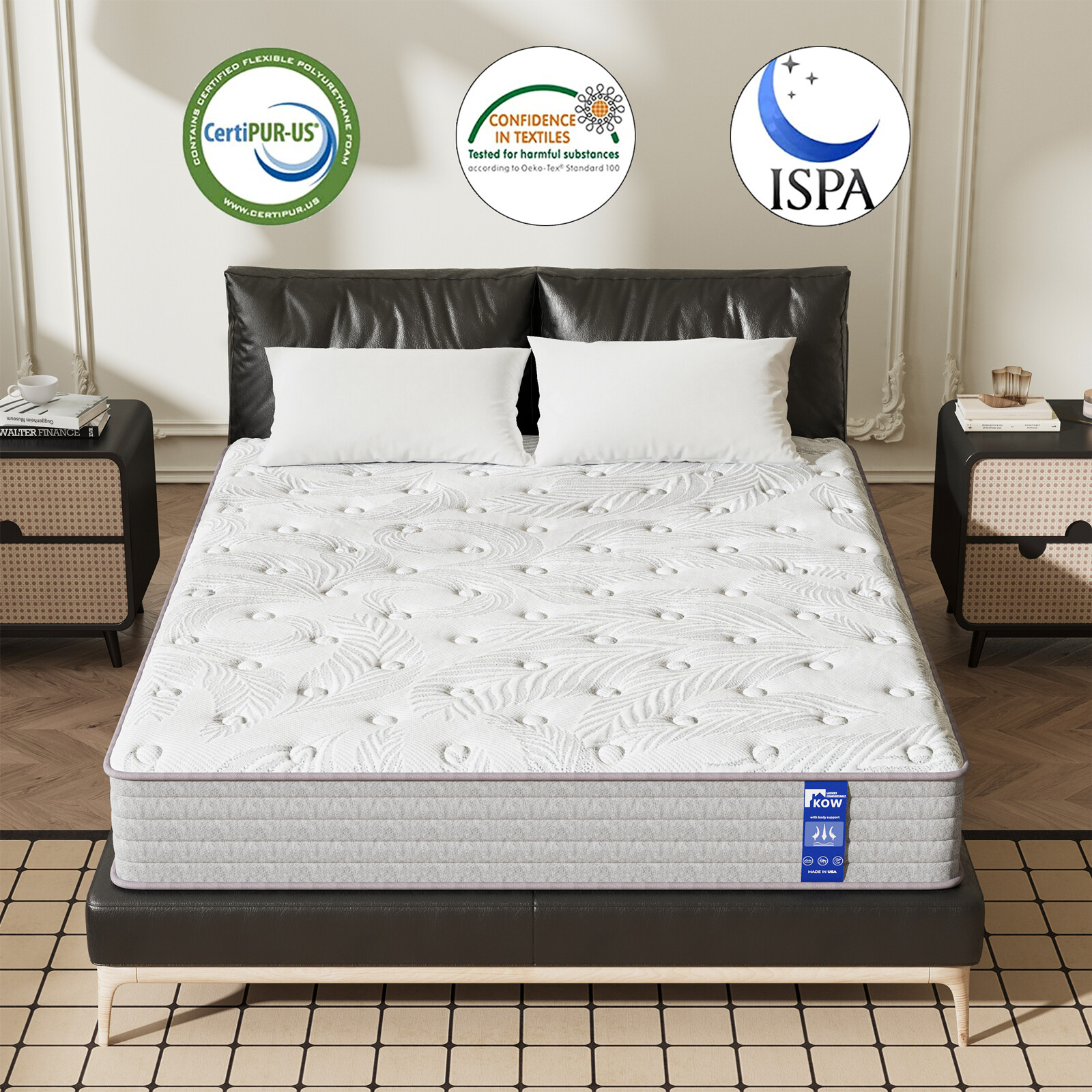 12″ Gel Memory Hybrid Mattress in a Box, Twin XL Full Queen Size, Medium Firm