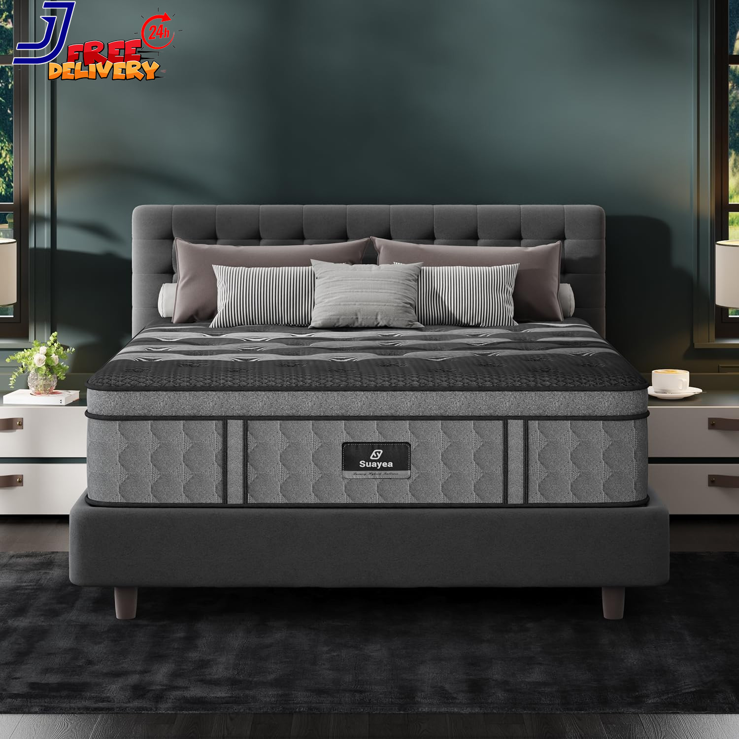 12 Inch King Size Mattress Upgraded Hybrid King Mattress in a Box Cooling Gel