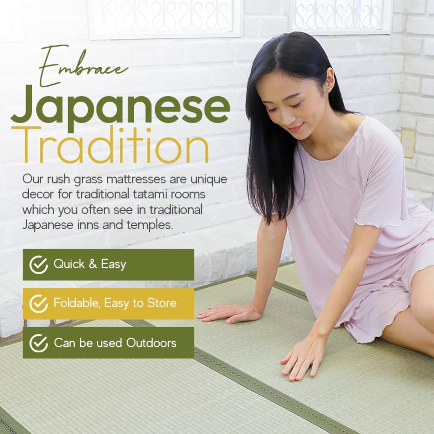 Japanese Traditional Tatami Mattress, Igusa Rush G