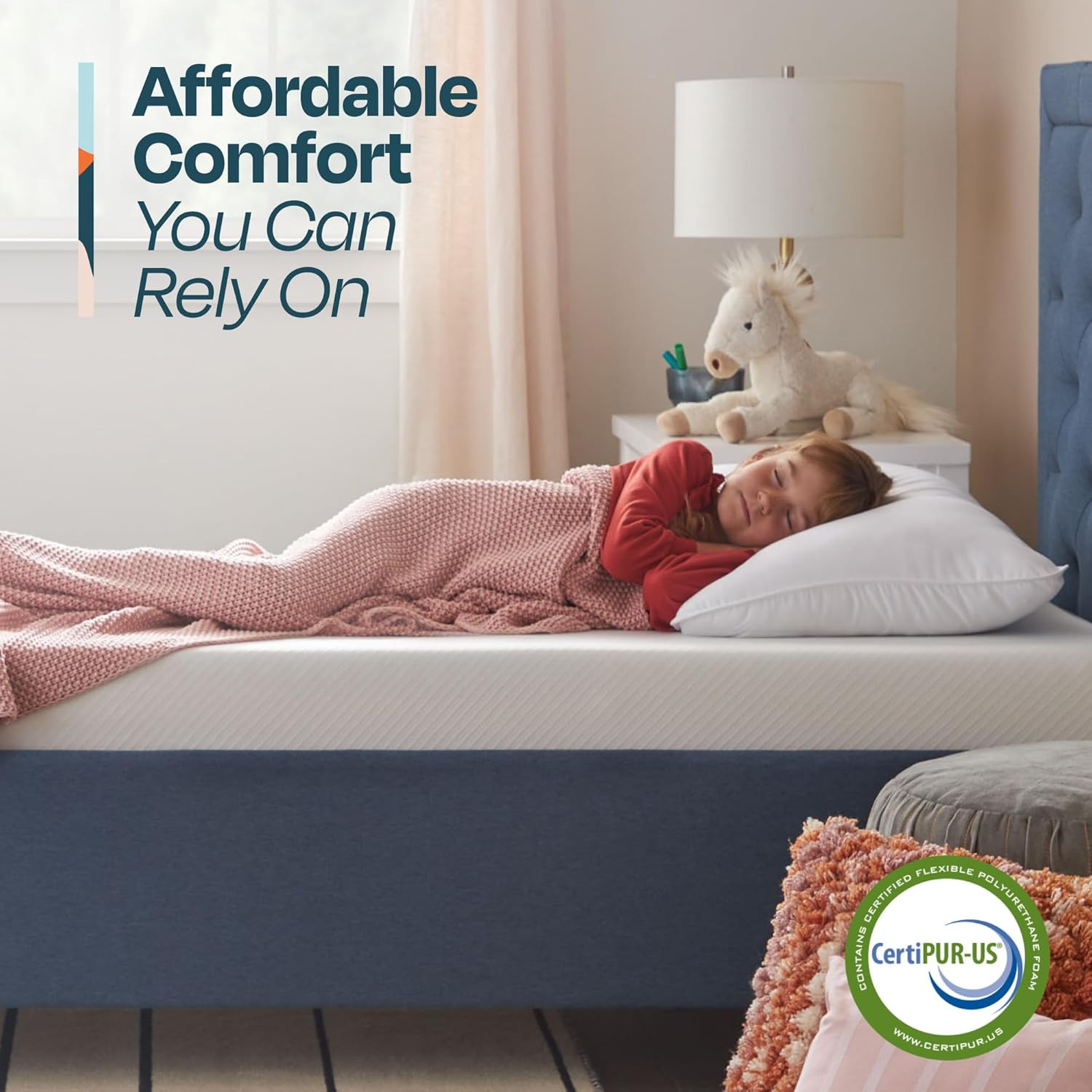5 Inch Gel Infused Memory Foam Mattress – Queen Size – Firm – Low Profile Bed –