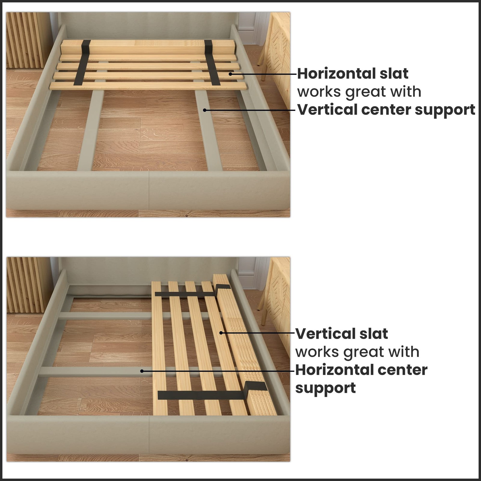 , 0.68-Inch Heavy Duty Vertical Mattress Wooden Bunkie Board/Bed Slats, Queen…