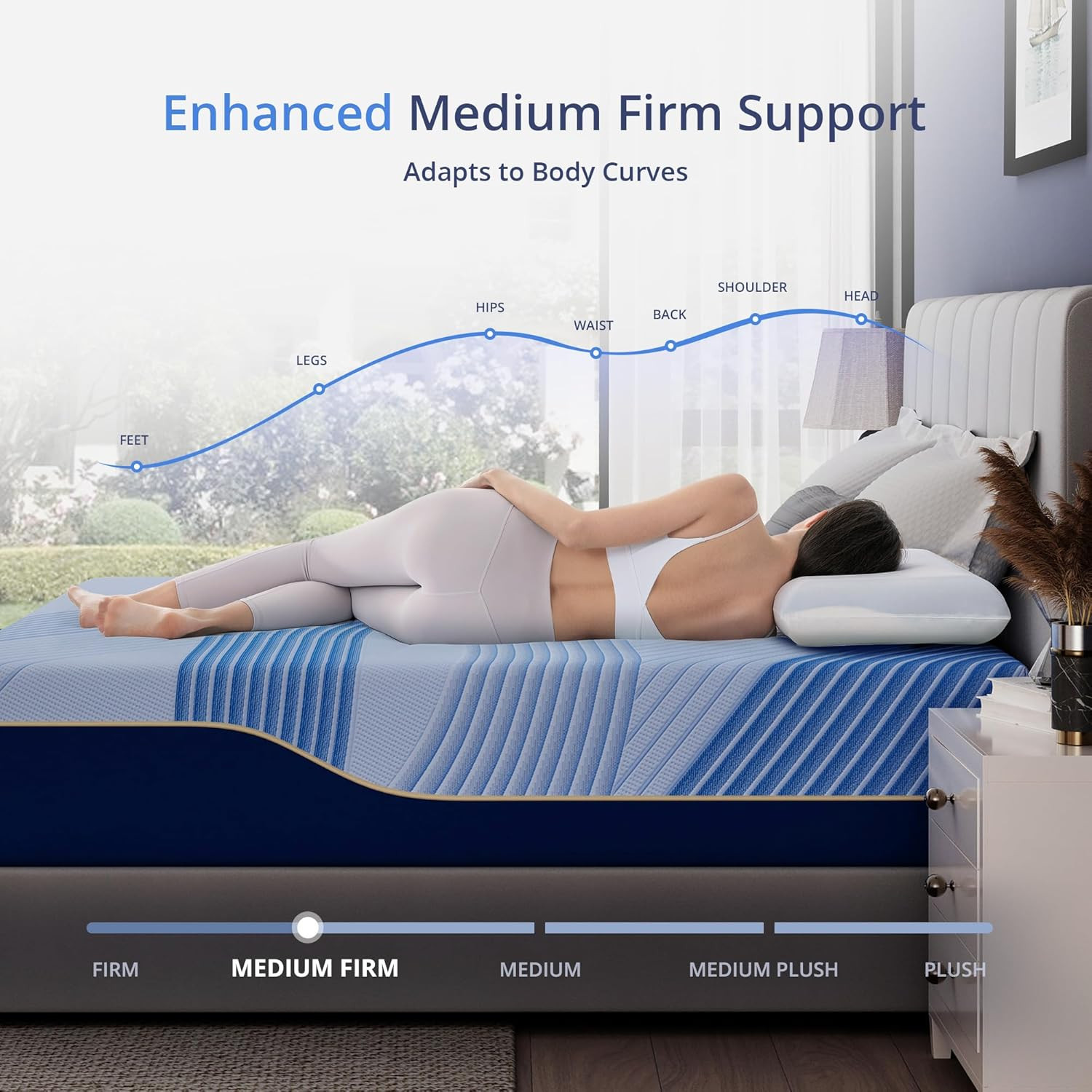 14″ Queen Hybrid Mattress – Medium Firm Copper Gel Foam, CertiPUR-US Certified