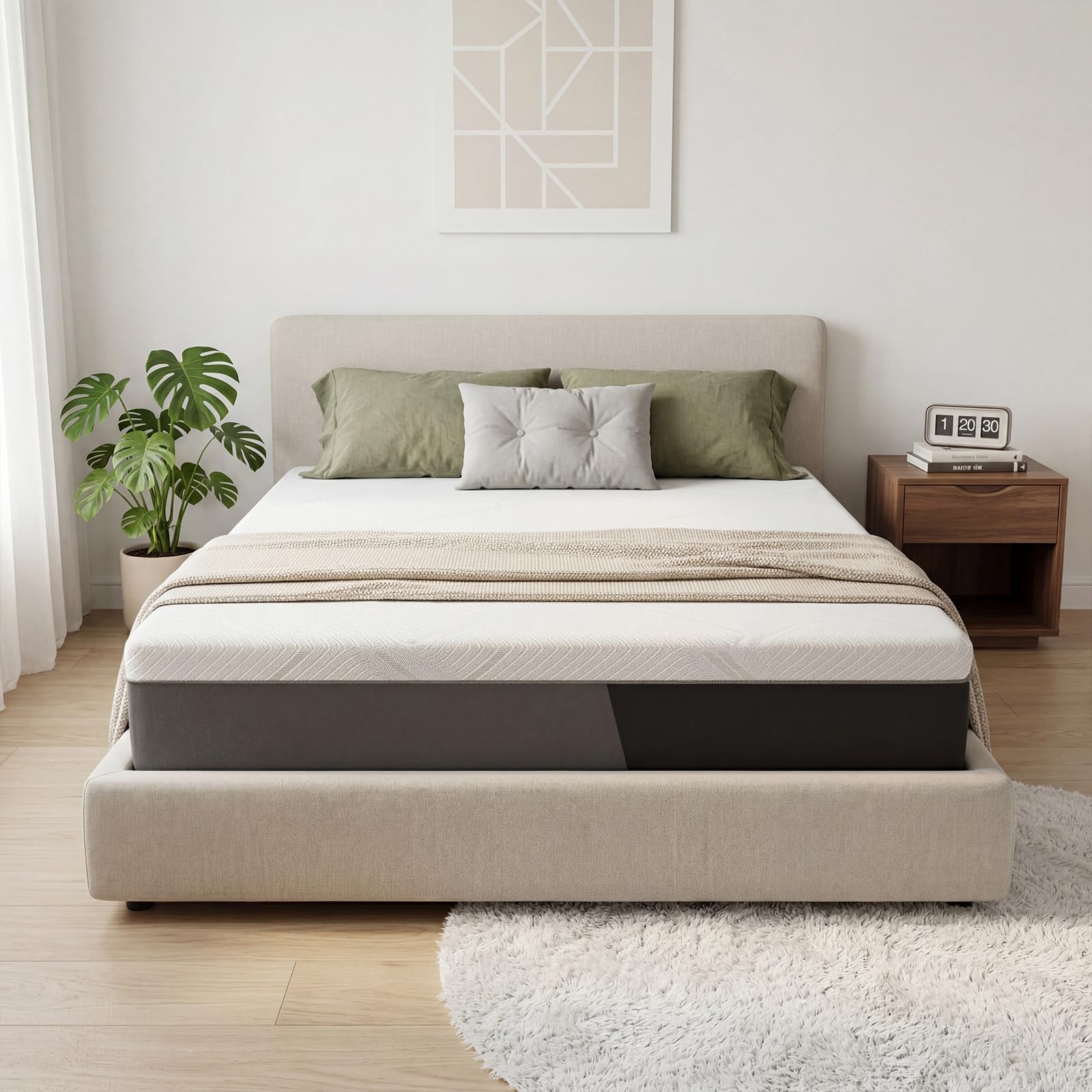 EZOAZ King Size 14″ Hybrid Mattress, Medium-Firm Comfort, Memory Foam & Indiv…