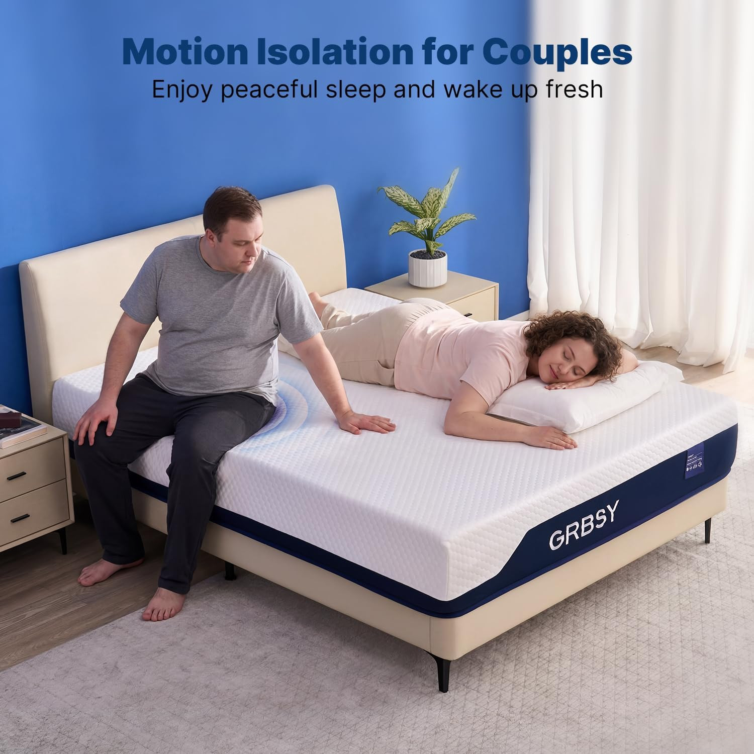 Full Mattress Dual Firmness, 14 Inch Cooling Gel Memory Foam Mattress, Back Pain