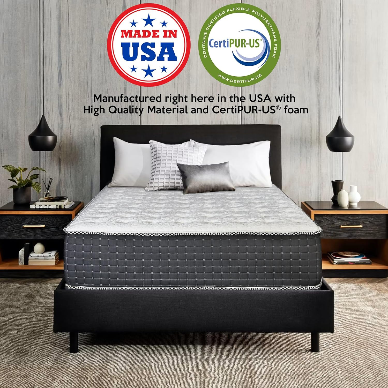 14″ Luxury Firm Hybrid Mattress with Pocket Coils & Quilted Top, King