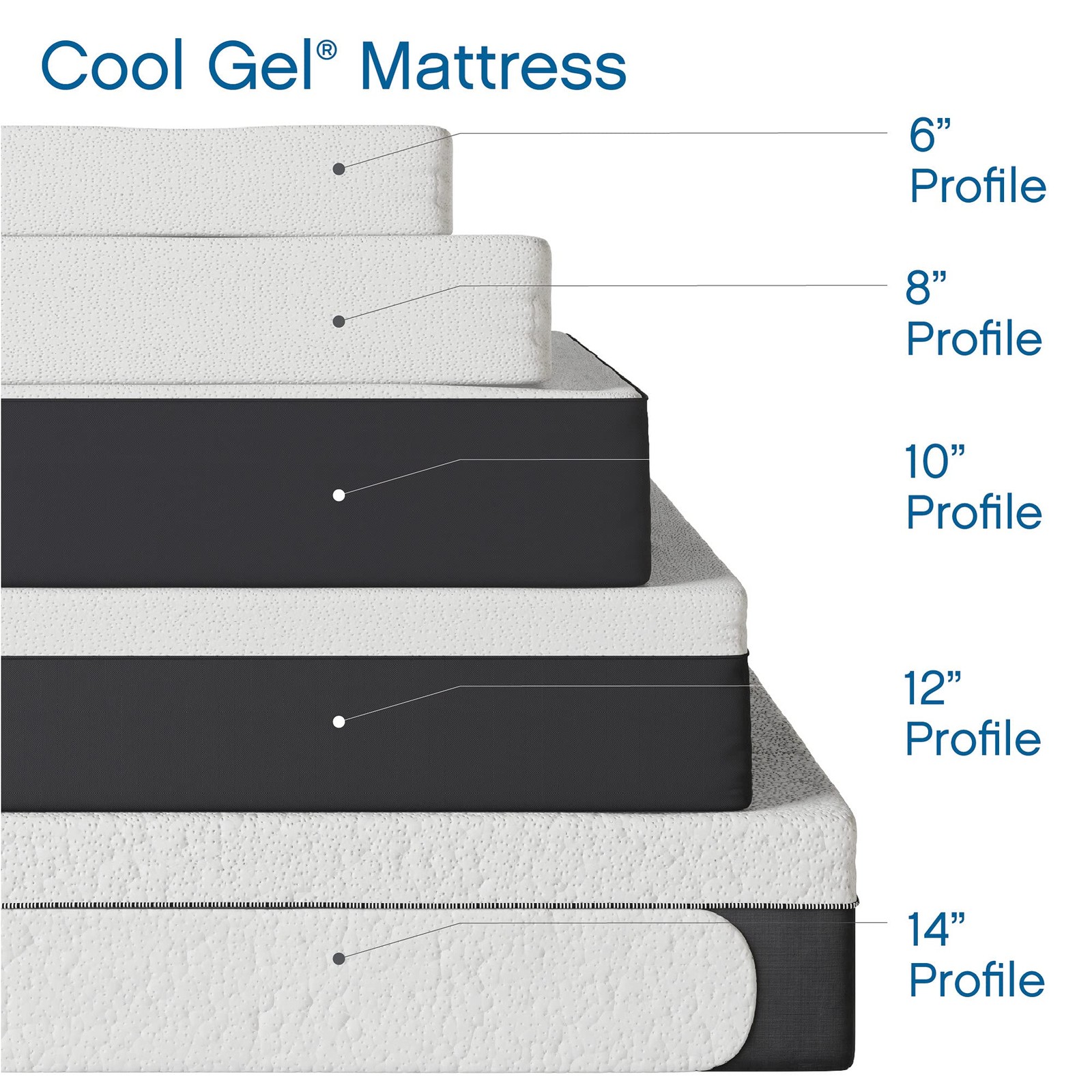 Cool Gel 8″ Short Queen Memory Foam Mattress, Medium Firm, USA Made, CertiPUR-US