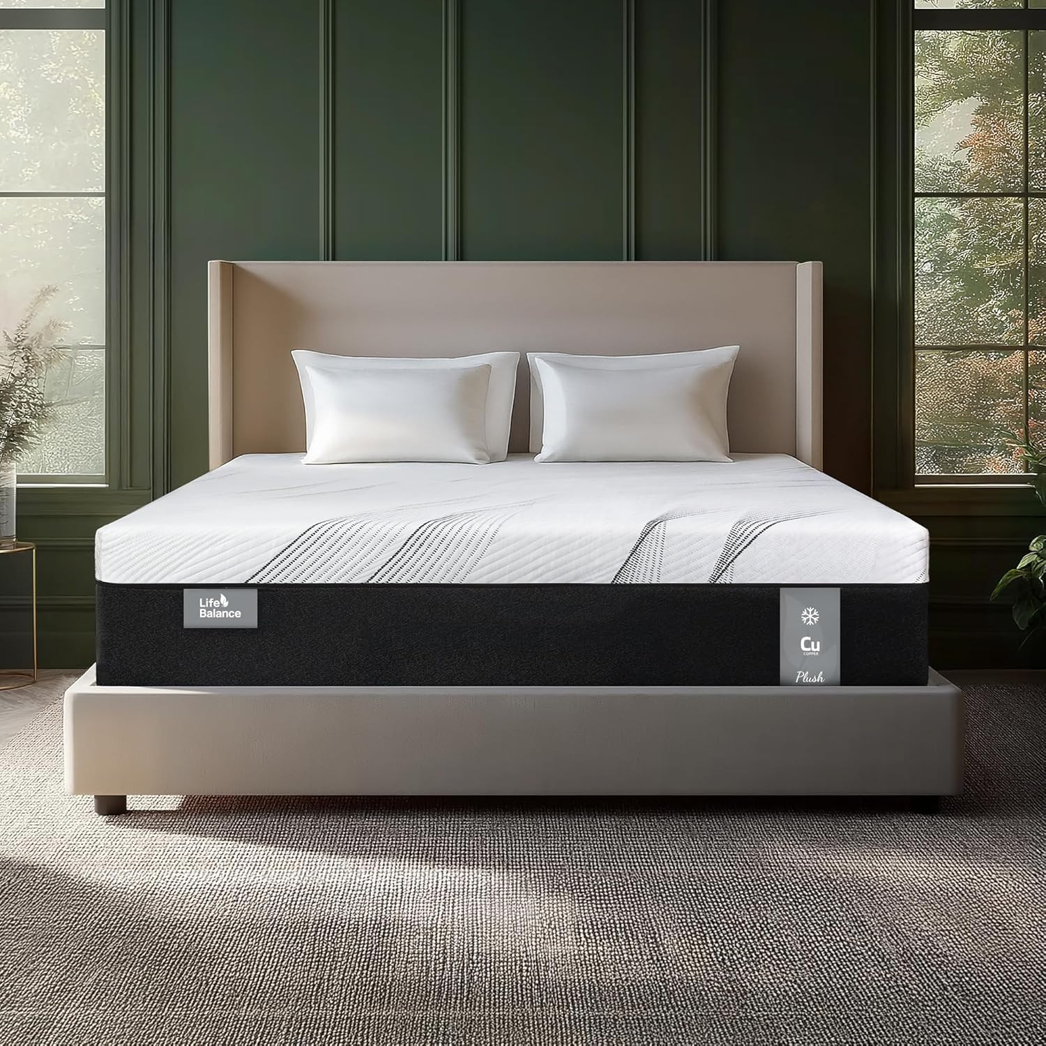 14″ Hybrid Twin Mattress – Plush Copper Gel Foam & Pocket Coils, USA Made