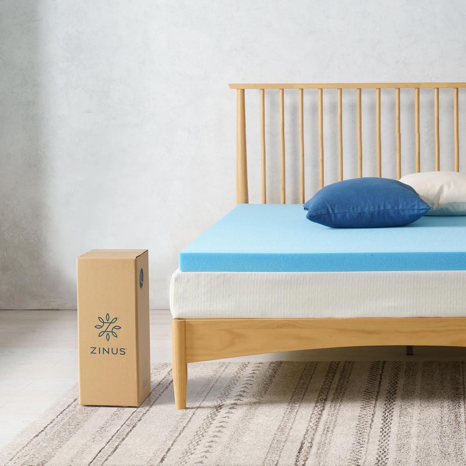 2 Inch Green Tea Cooling Gel Memory Foam Mattress Topper, Smaller, More Convenie