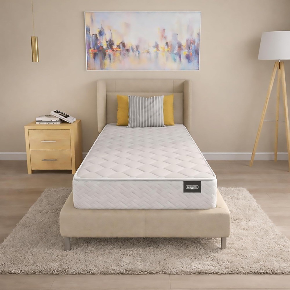 Twin Size Mattress 6 Inch Medium Firm Hybrid Pocket Coil Tight Euro Top High