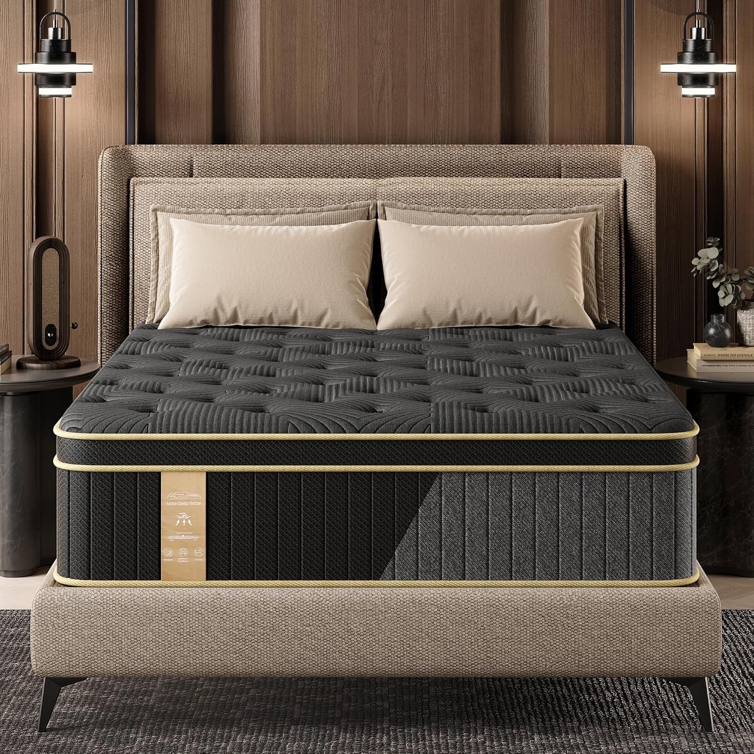 12 Inch Hybrid Mattress Queen Size, Medium Firm Queen Mattress in a Box with Gel