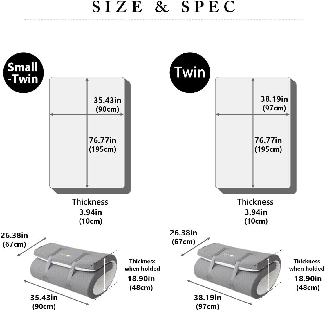 Japanese Futon Mattr Roll-Type Relax-2 Small-Twin,