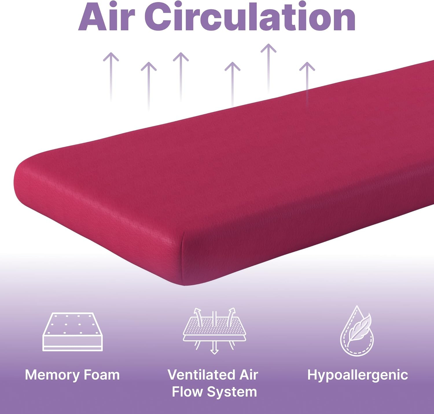 5″ Twin Memory Foam Mattress, Medium Feel, CertiPUR-US, Pink Bed in a Box