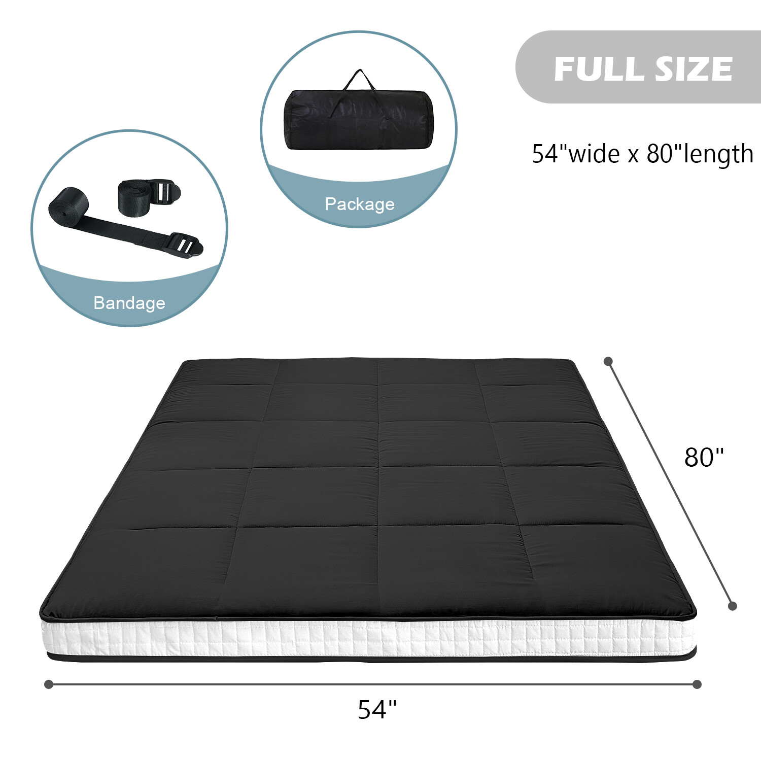 Japanese Floor Mattress Futon Mattress Foldable Mattress Roll Up Tatami 3 Sizes