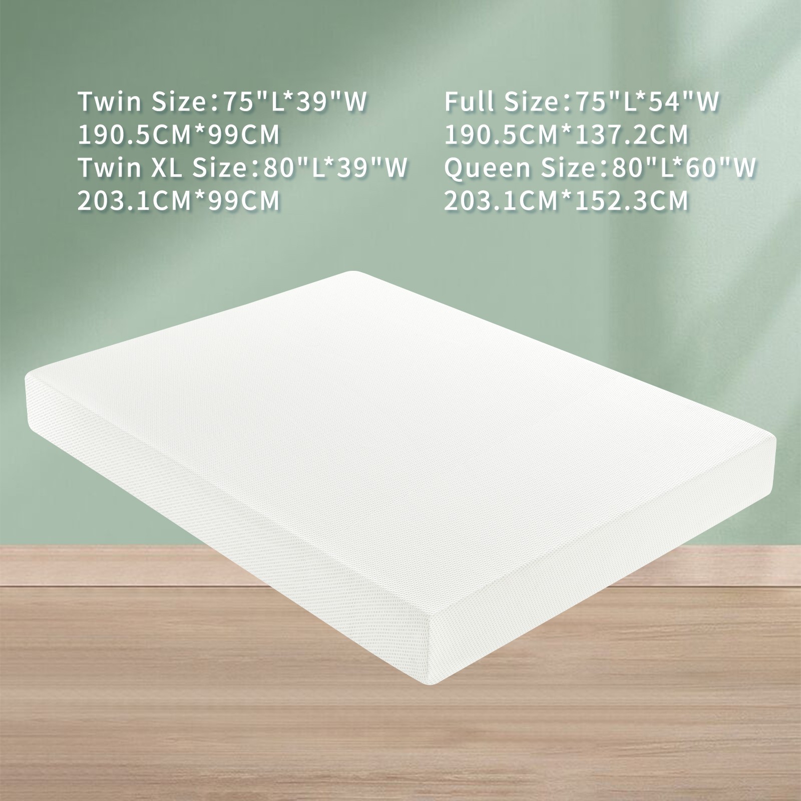 5″ 6″ Breathable Green Tea Memory Foam Mattress, Fiberglass Free & Medium Firm