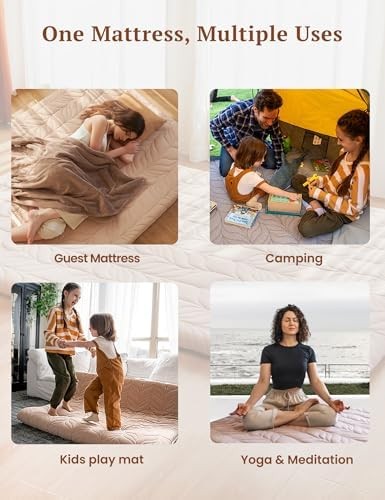 Japanese Floor Mattress Futon Mattress Full Size Thicken Roll Up Tatami Mat 1…