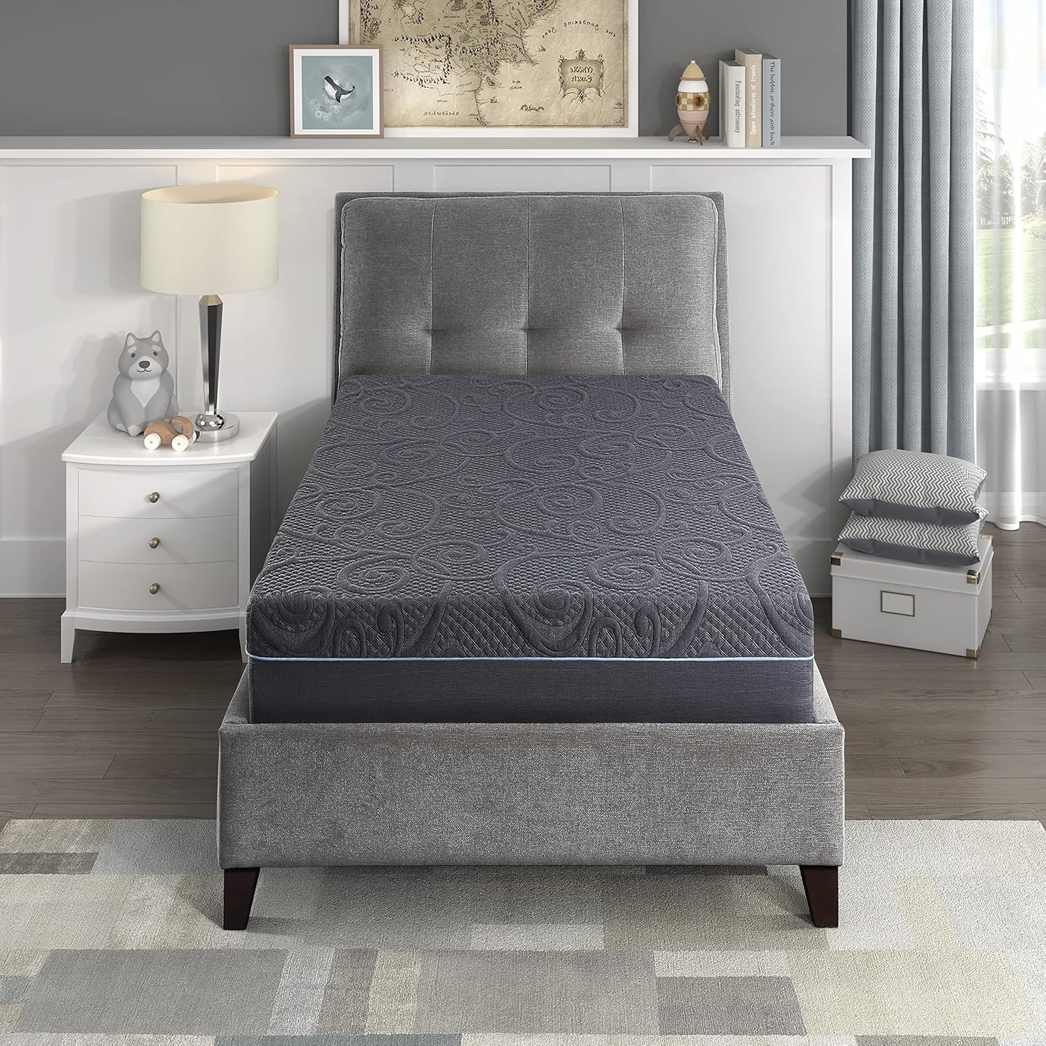 Radley Twin XL 11″ Gel-Infused Memory Foam Hybrid Mattress – Gray