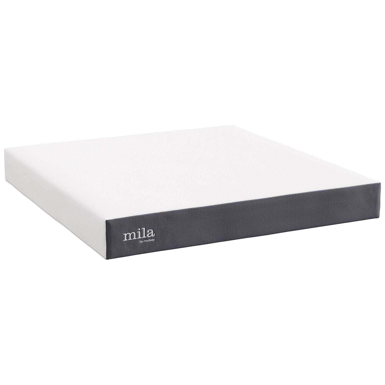 Maklaine 10″ King Modern Memory Foam Mattress in Gray Finish