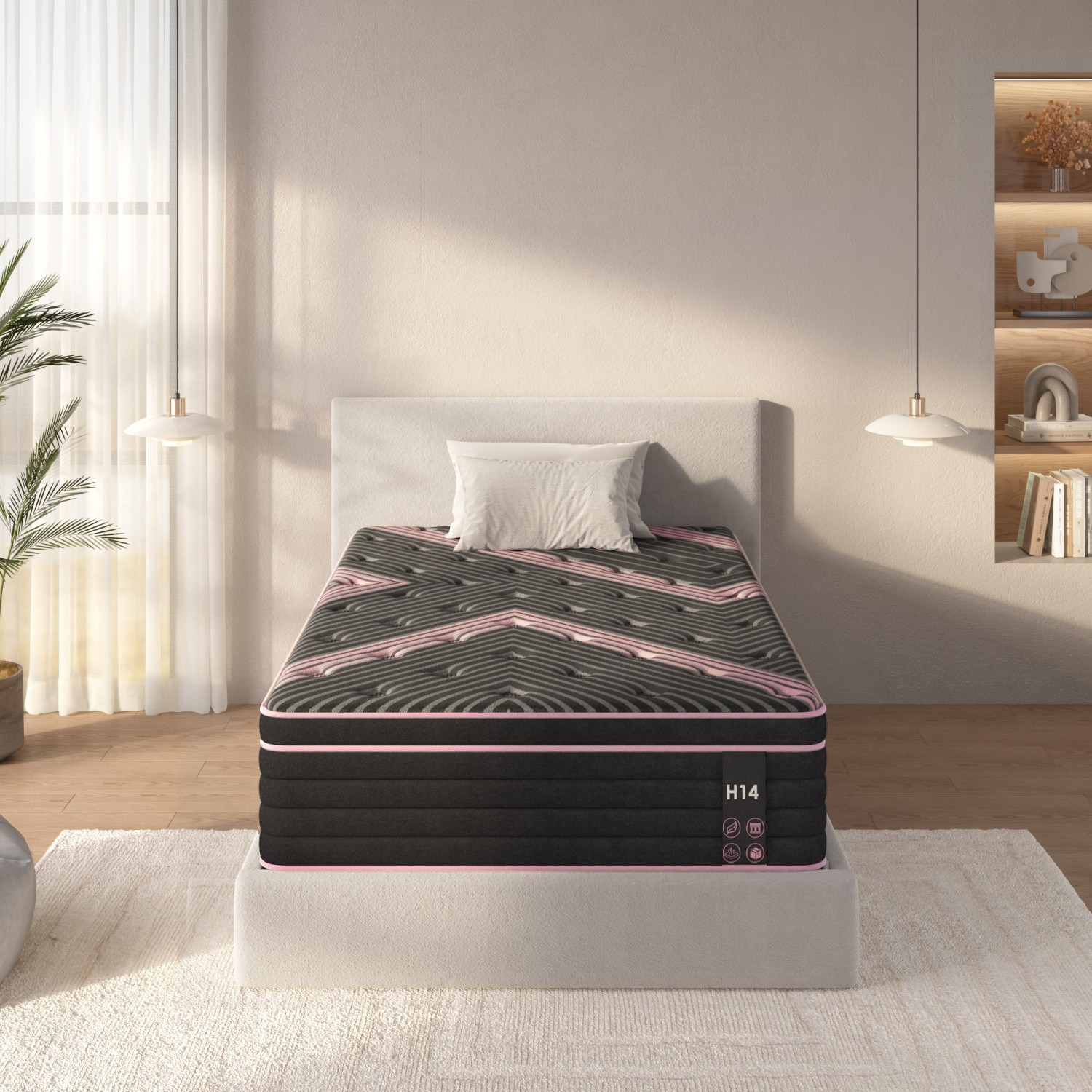 Twin/Queen/King Size 12in Hybrid Mattress Memory Foam Pocket Springs CertiPUR-US