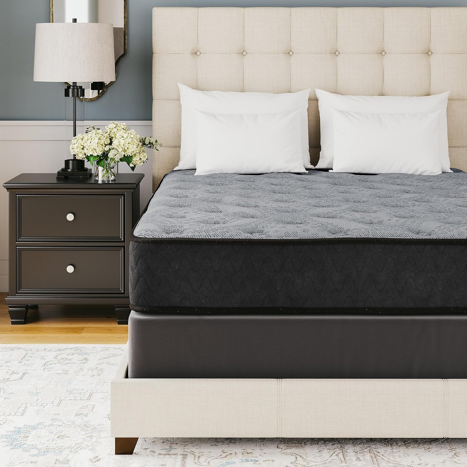 King Size Comfort plus 10 Inch Hybrid Mattress with Lumbar Support Gel Memory Fo