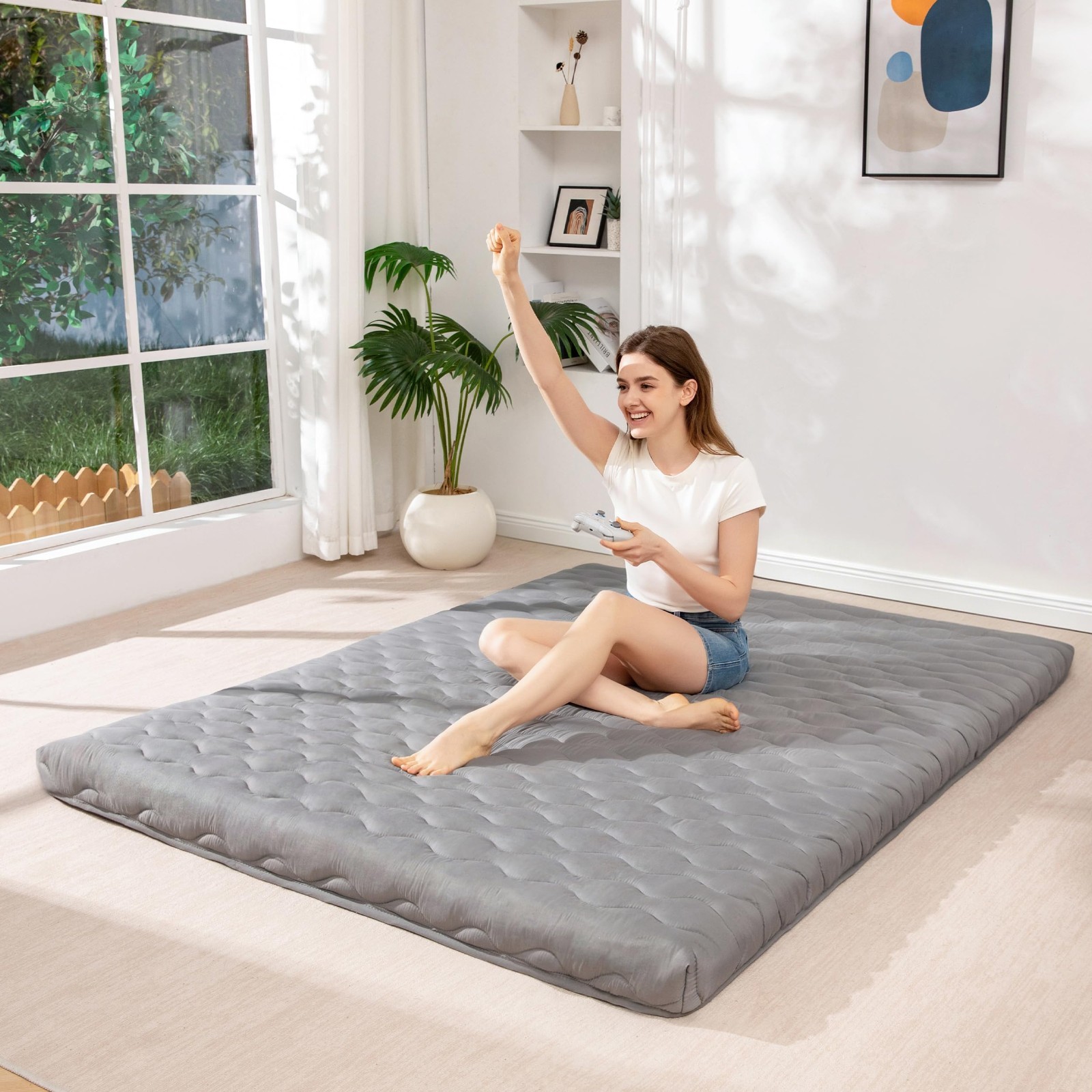 3″ Thick Twin Size Japanese Floor Futon Mattress – Foldable Portable Sleeping Pa
