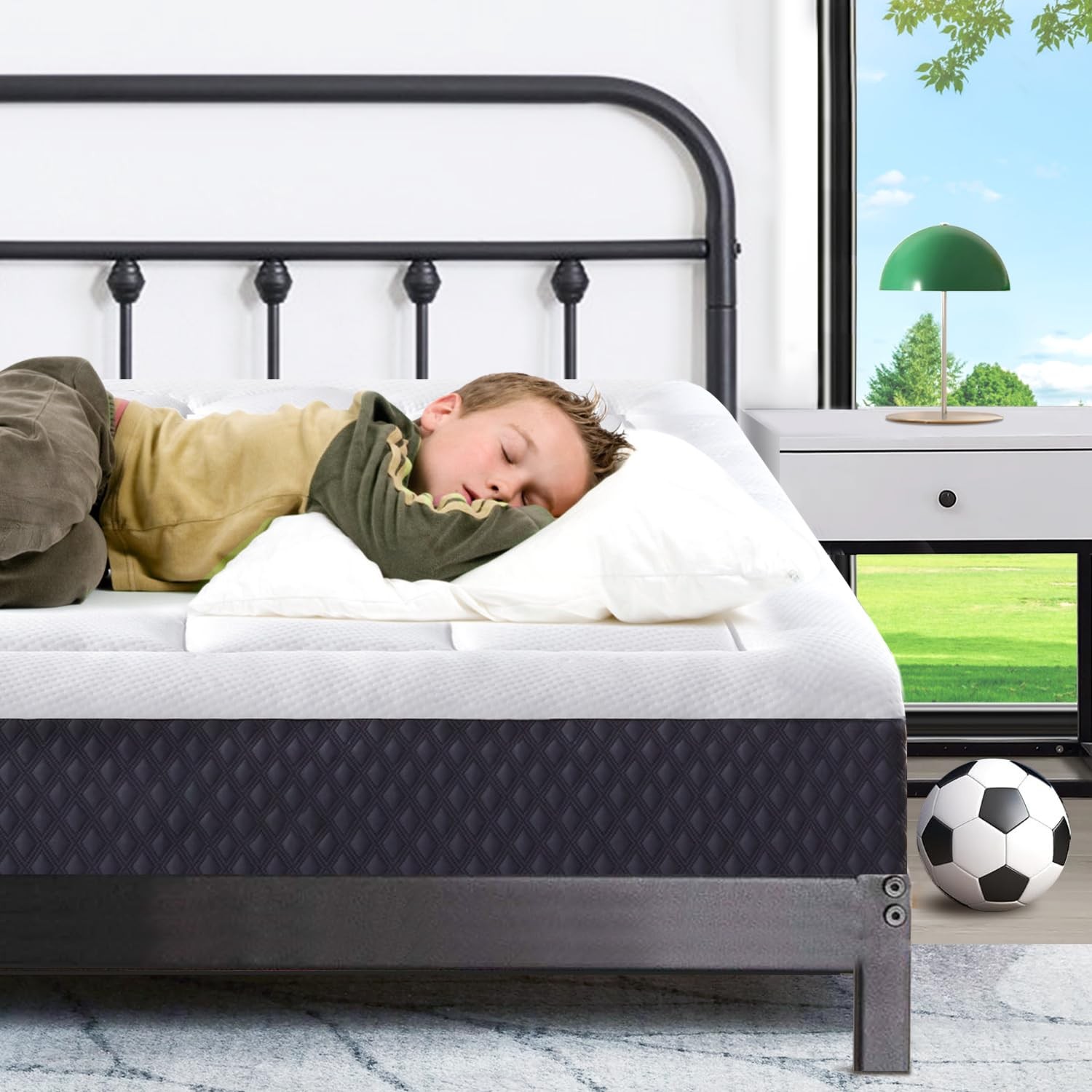 6 Inch Twin Mattress for Kids Adults Single Bed, Breathable Gel-Memory Foam Plus