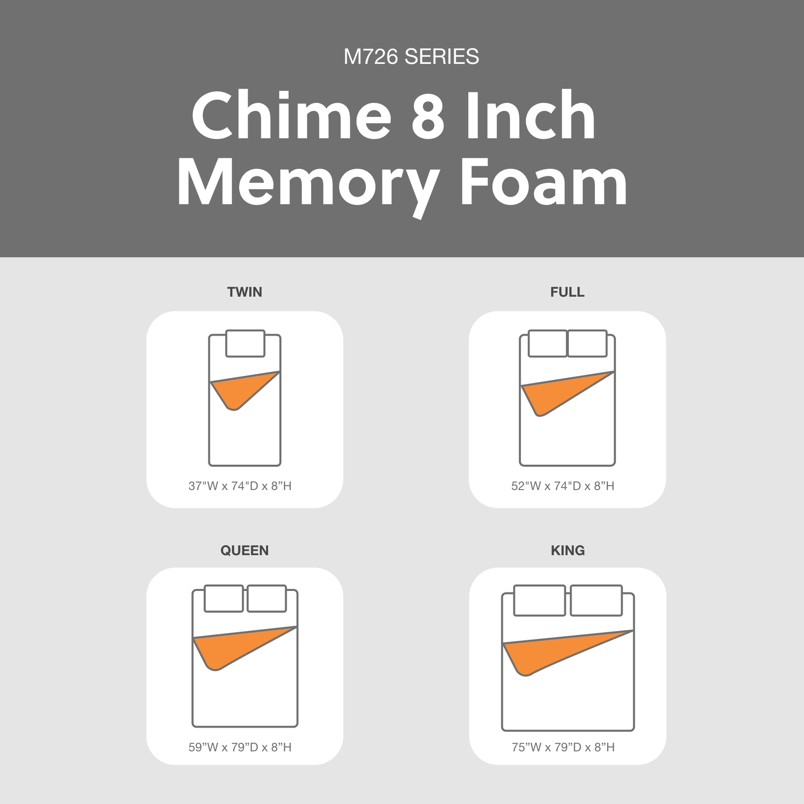 Signature Design by Ashley Chime 8 Inch Memory Foam Full Mattress in a Box White