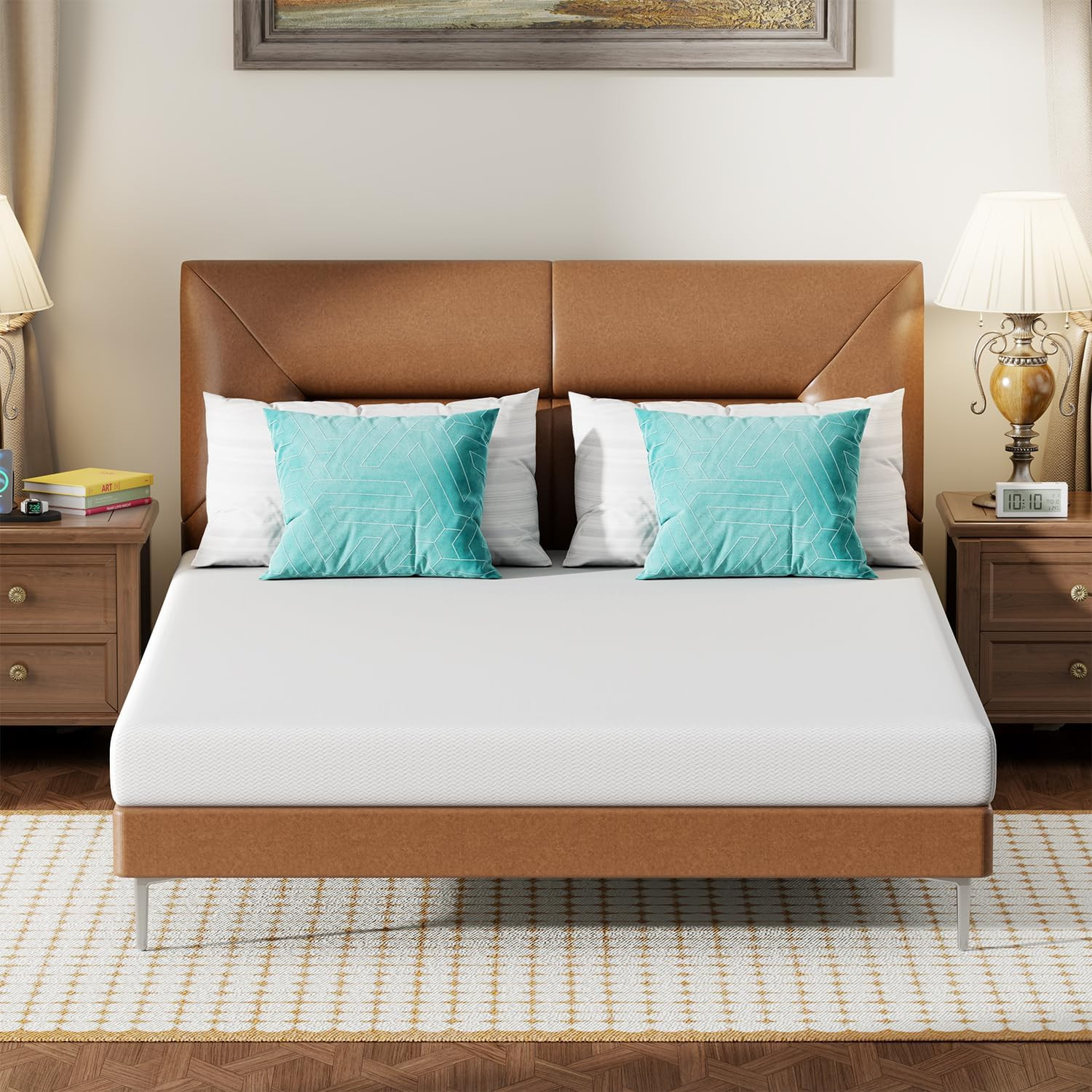 6 Inch Queen Mattress, Medium Firm Base Foam, Breathable & Comfortable with Remo