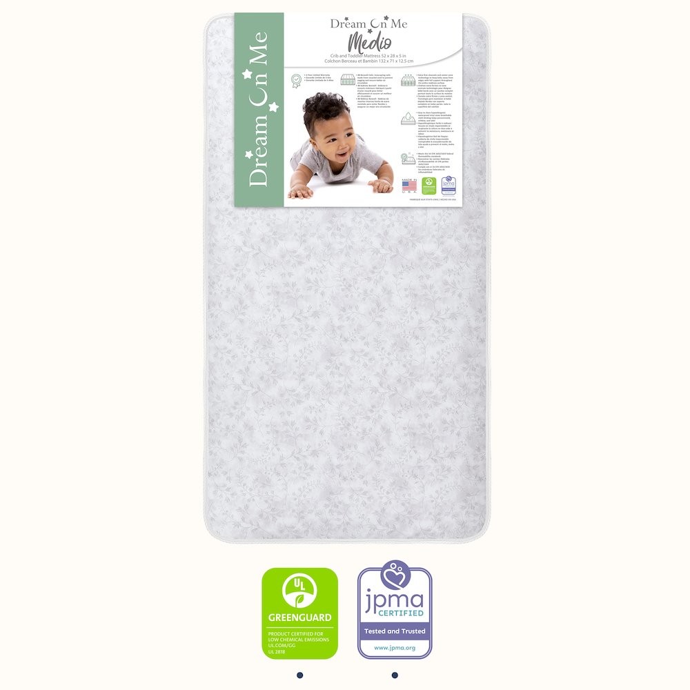 Dream On Me Medio Crib Mattress, JPMA & Greenguard Gold Certified