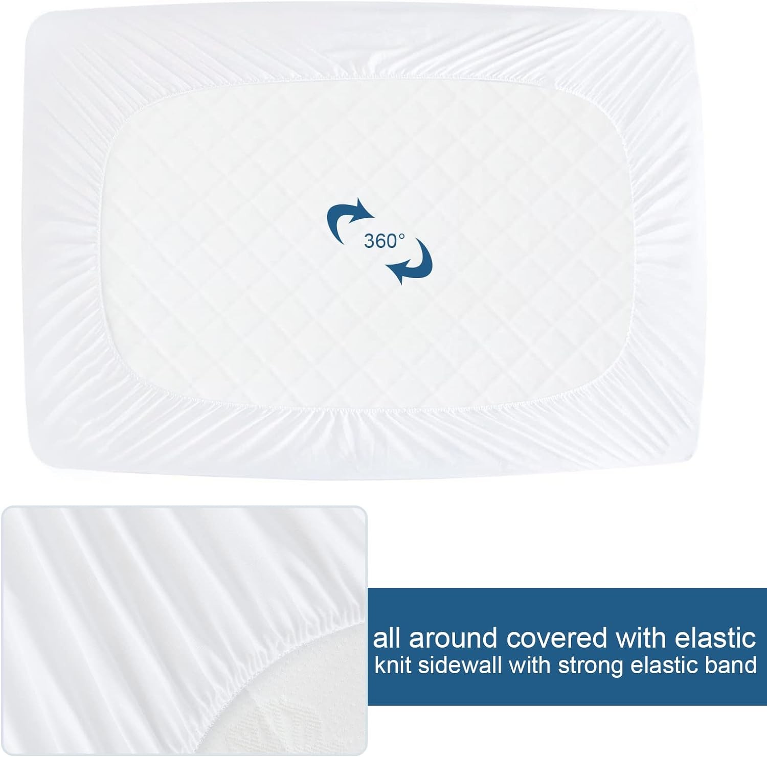 2 Pack Twin Extra Long (XL) Waterproof Mattress Protector, XL, White