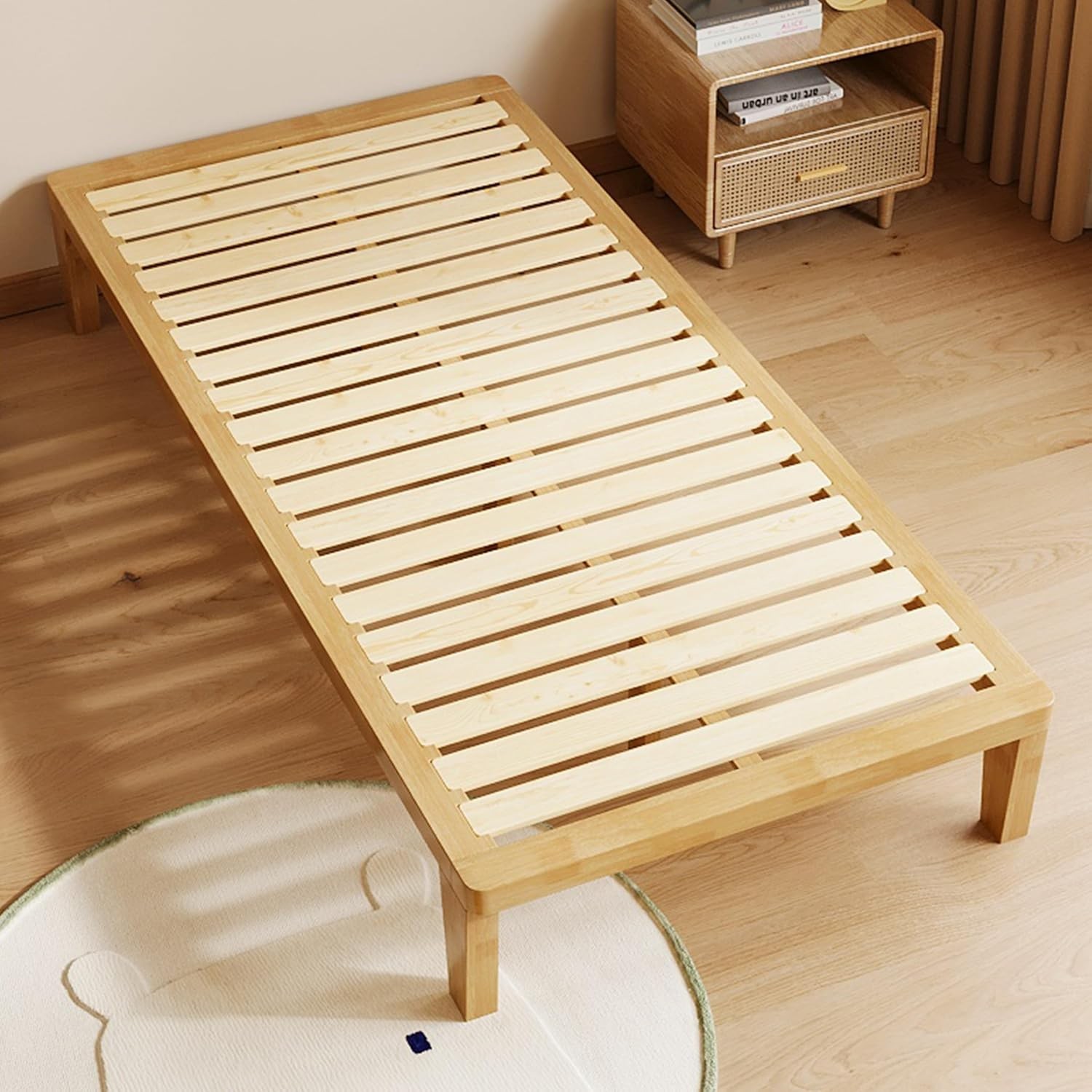 Twin-XL Platform Bed Fre – 12 Inch Solid Wood Mattr Foundat