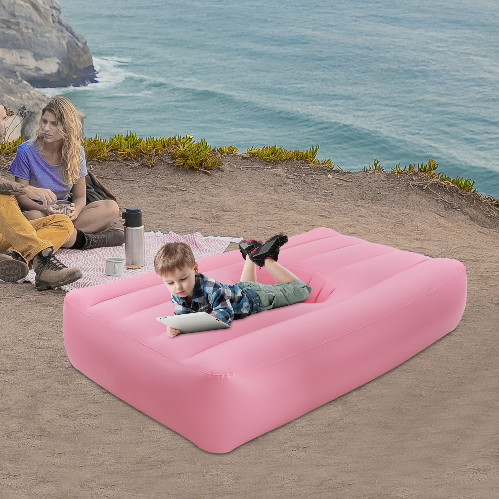 Foldable Inflatable Mattress w/ Reusable Electric Air Pump Post Surgery Recovery