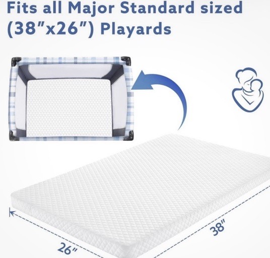 NEW SEALED pack And Play 38x26x1 Mattress With Removable Cover