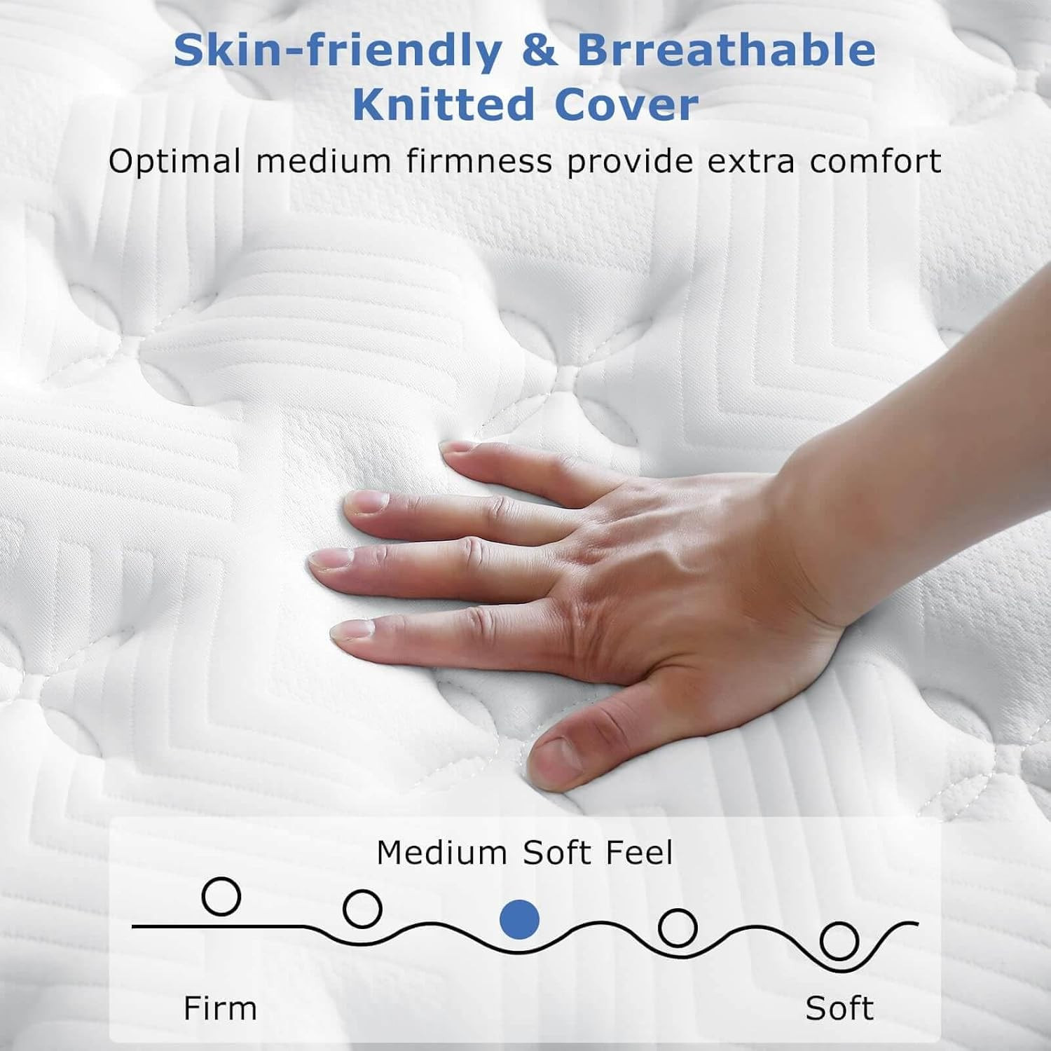 Queen Mattress, 12 Inch Medium Firm Hybrid for Queen Size Bed, Memory Foam Mattr