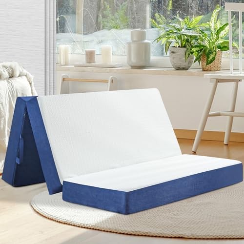 Folding Mattress Size, Memory Foam 6 inch Tri Portable Trifold Queen 6 Inch