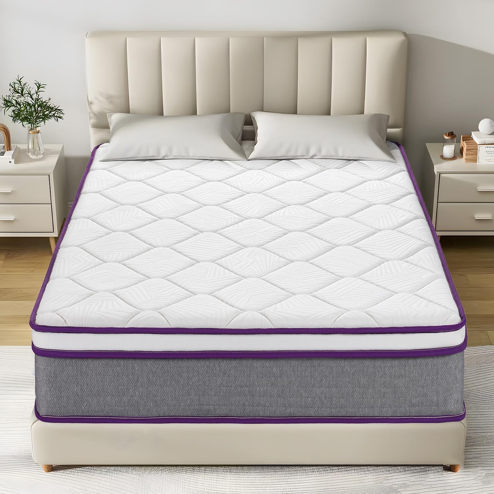 Queen Mattress, 12 Inch Hybrid Mattress with Gel Memory Foam and Pocket Sprin…