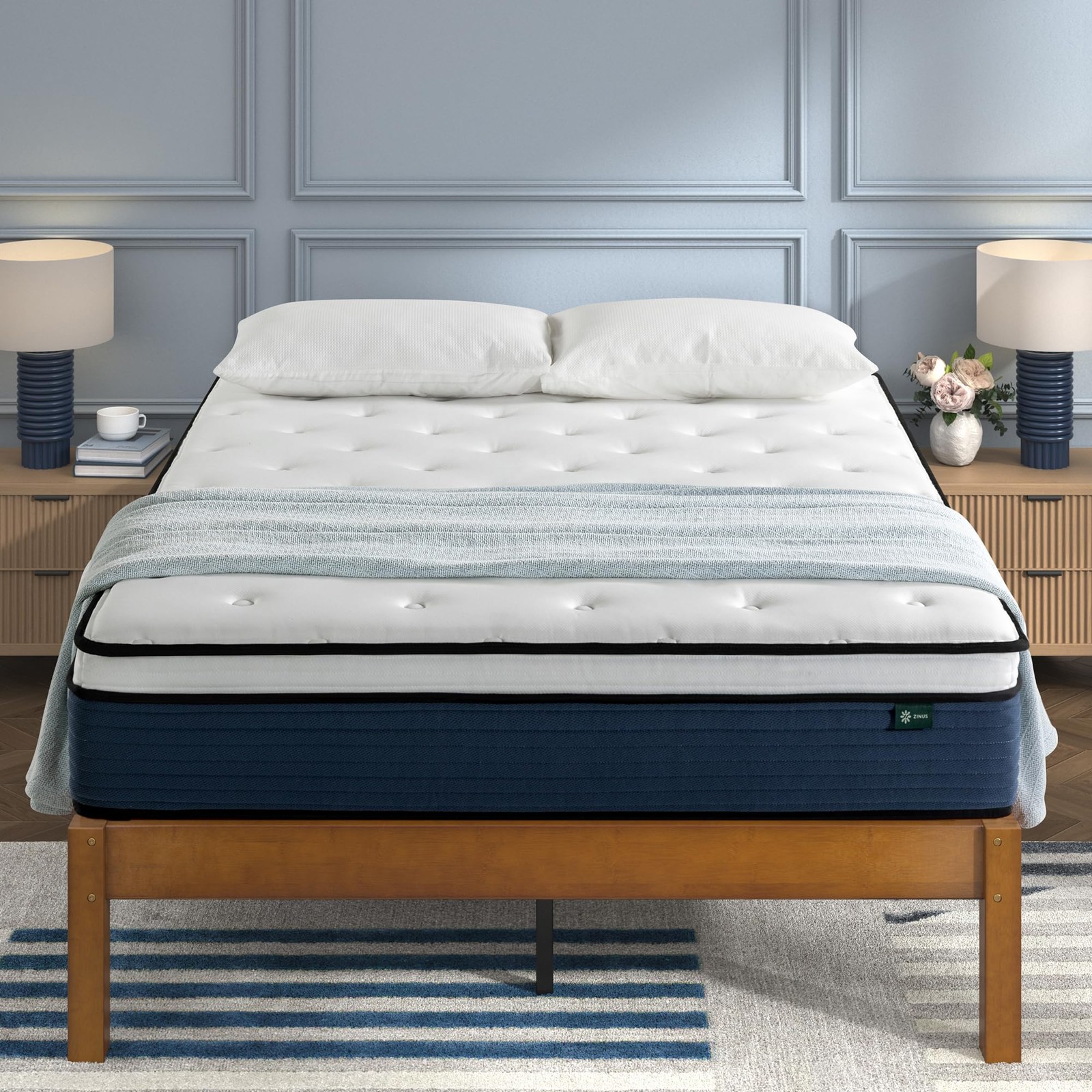 ZINUS 10 Inch Comfort Support Hybrid Mattress, Queen ZU-MSHO1SZI-10Q – White