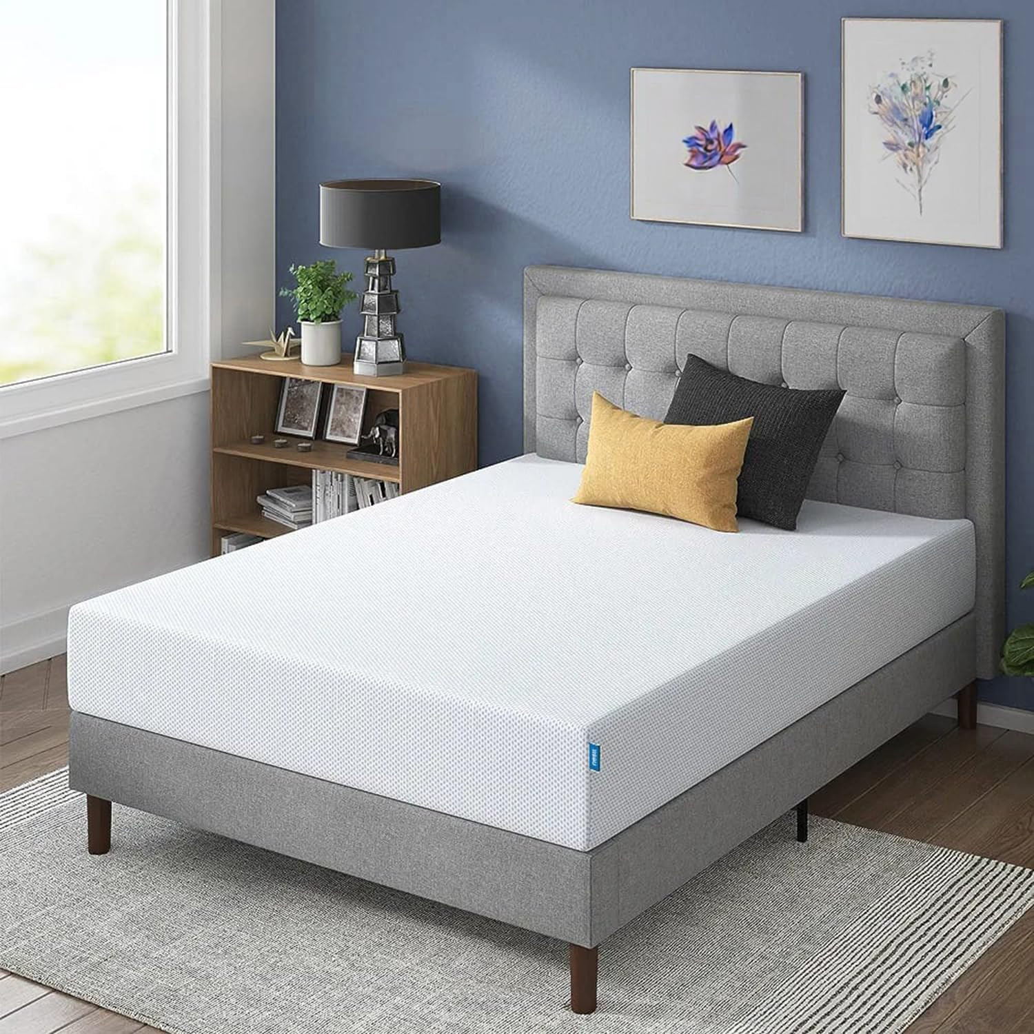8 Inch Green Tea & Graphite Memory Foam Mattress, King Size Mattress in a Box –