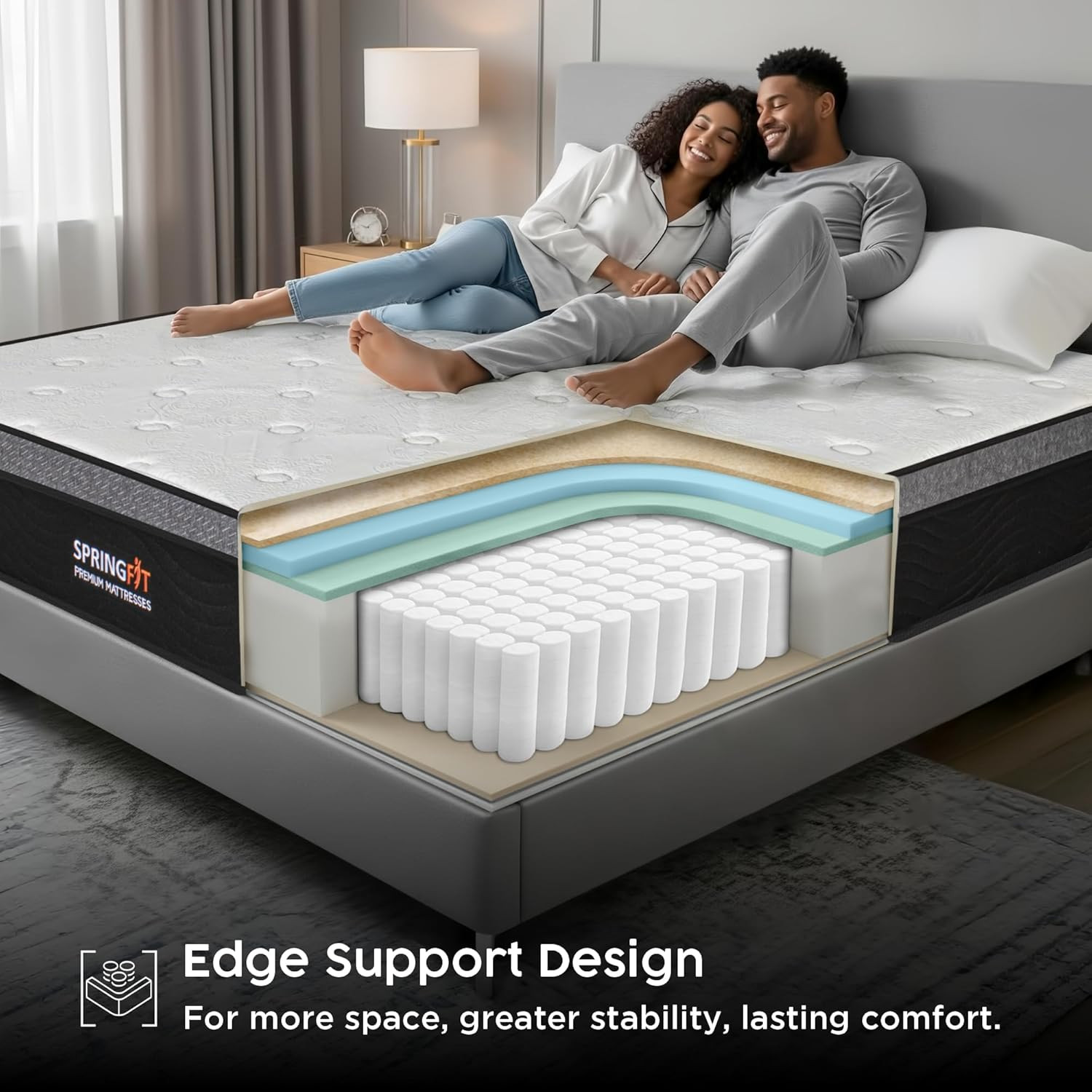 Medium Firm Queen Comfort Hybrid Pocket Spring Mattress – Certipur-Us Approved
