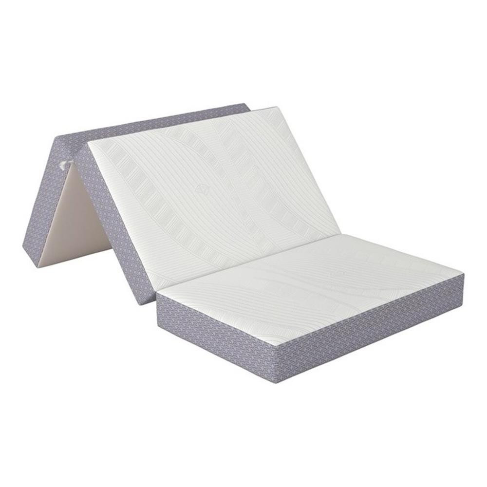 Pemberly Row Modern Twin 6″ Memory Foam Folding Mattress in Gray