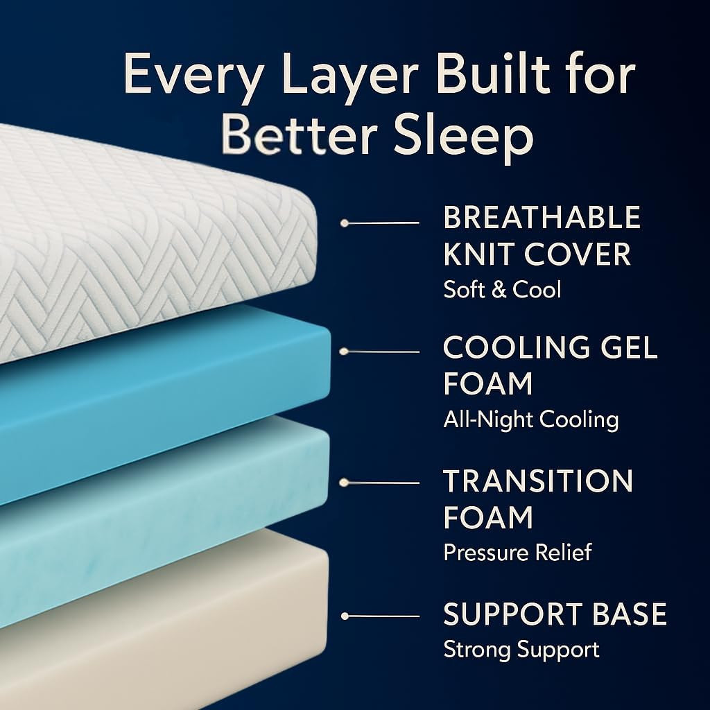 Omne Fria 12” Gel Memory Foam California King Mattress – Plush & Cooling