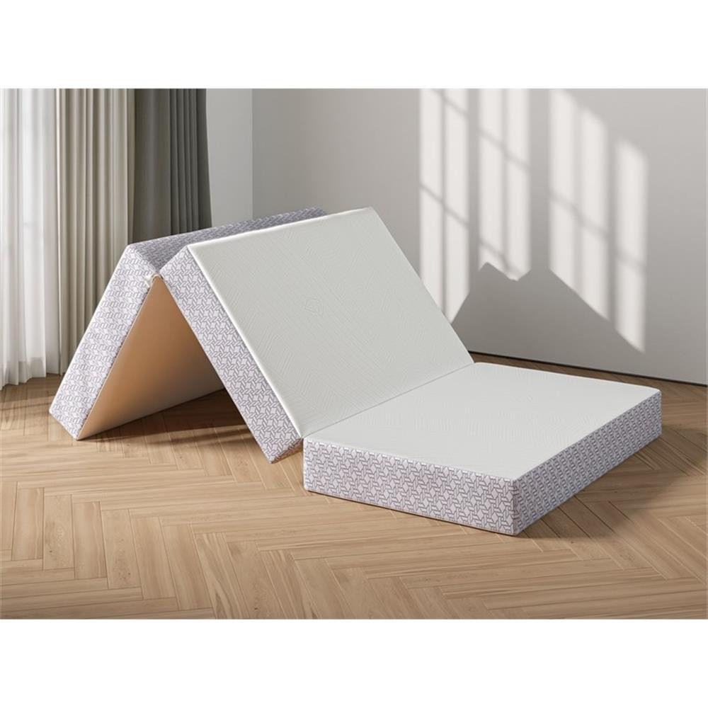 Pemberly Row Modern Twin 6″ Memory Foam Folding Mattress in Gray