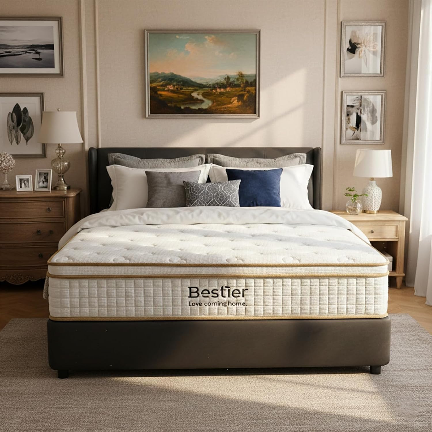 14″ Full Hybrid Mattress with Cooling Cover & Edge Support for Back Pain Relief