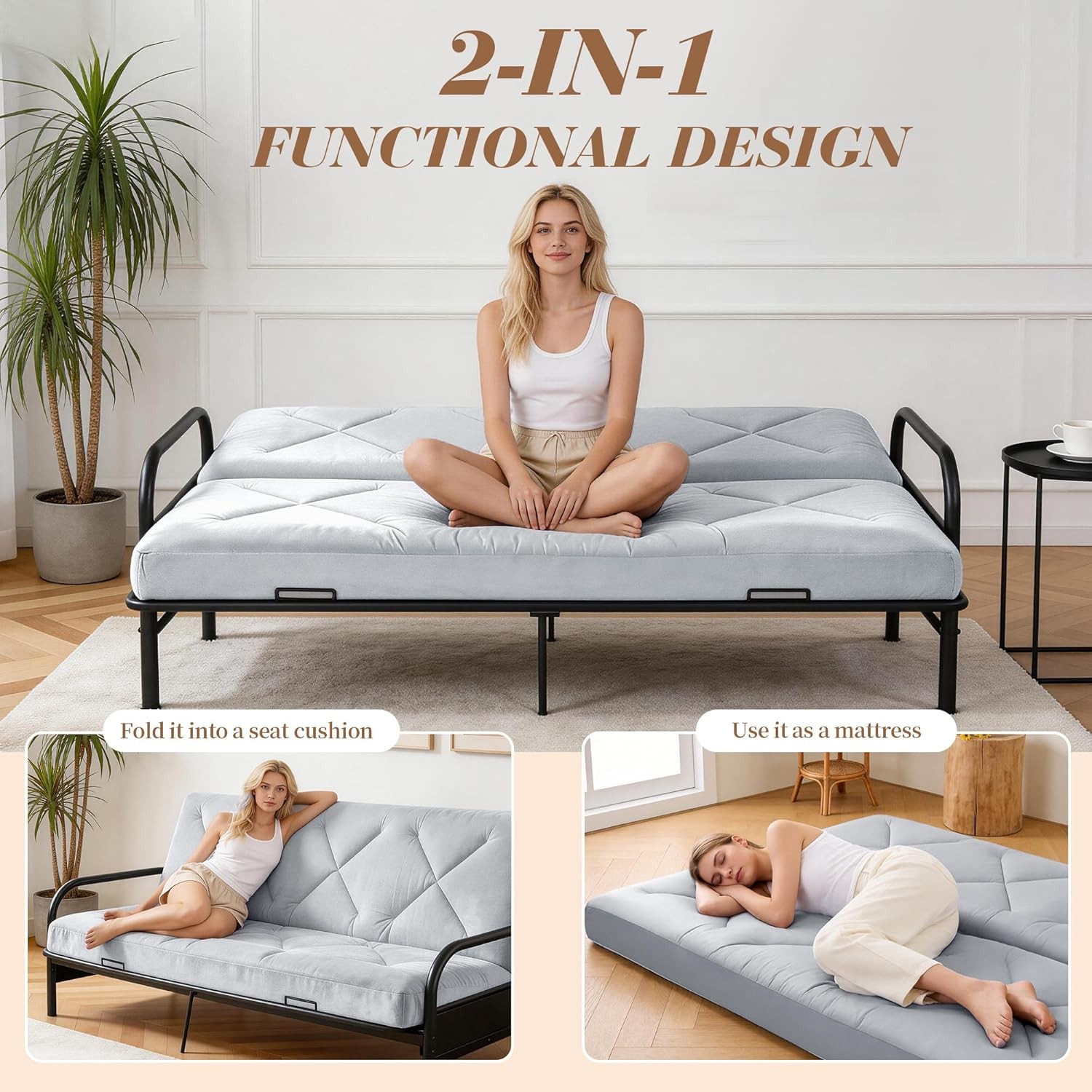 Foldable 6» Full Size Futon Mattr, -Sided Fo Design