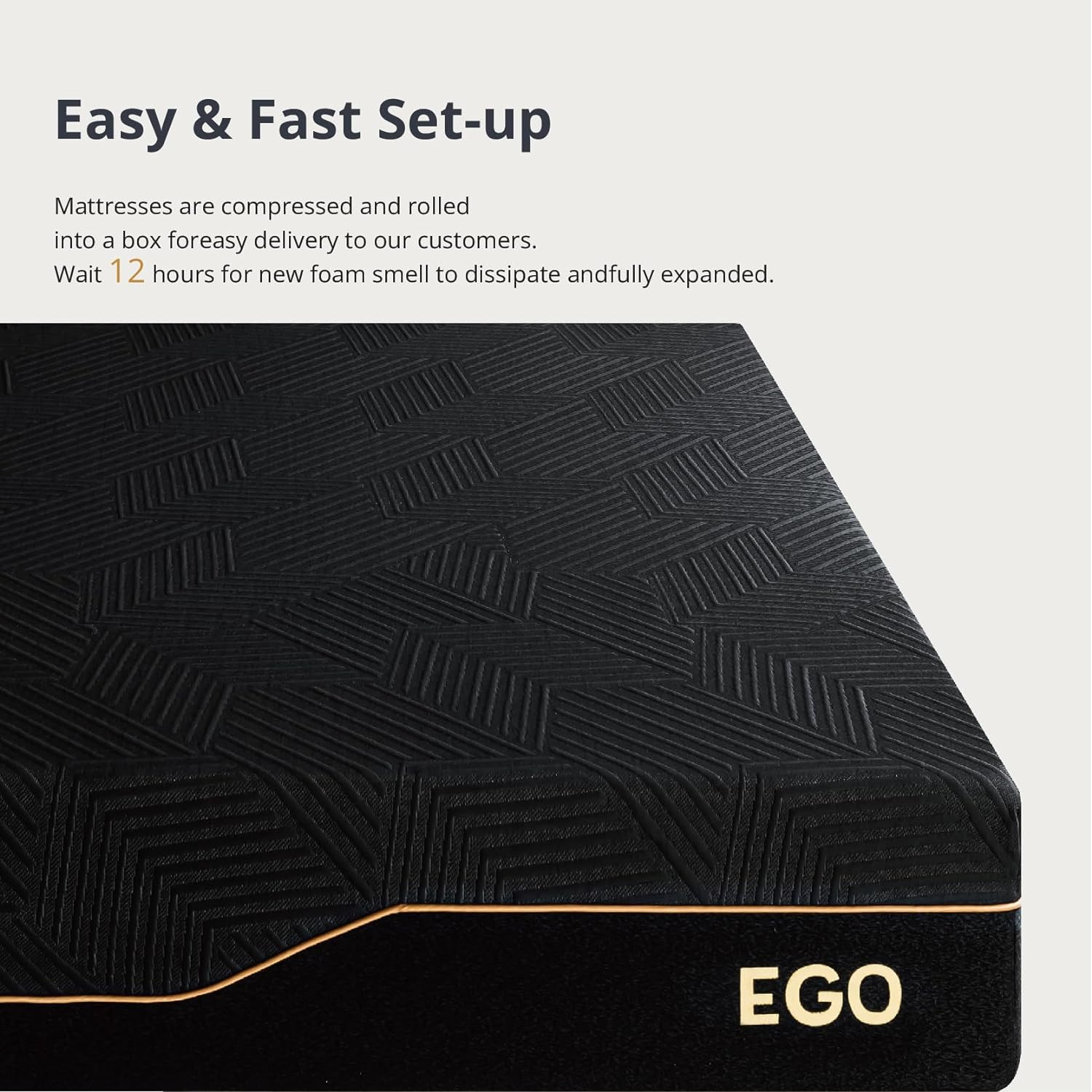 EGOHOME 14 Inch California King Memory Foam Mattress for Back Pain, Cooling Copp