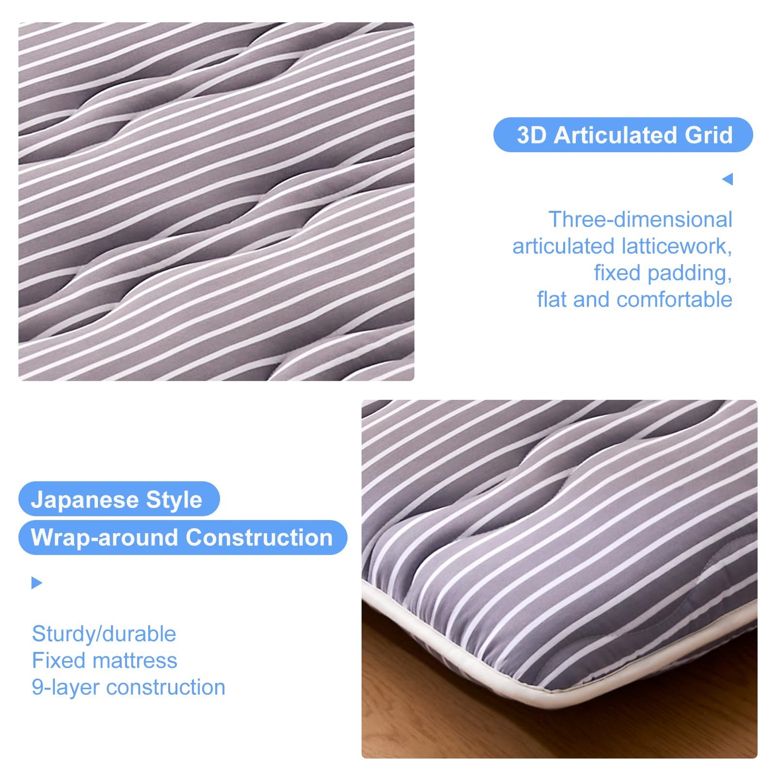Premium Foam Japanese Floor Mattress Futon Mattress,100% High Density Comfort…