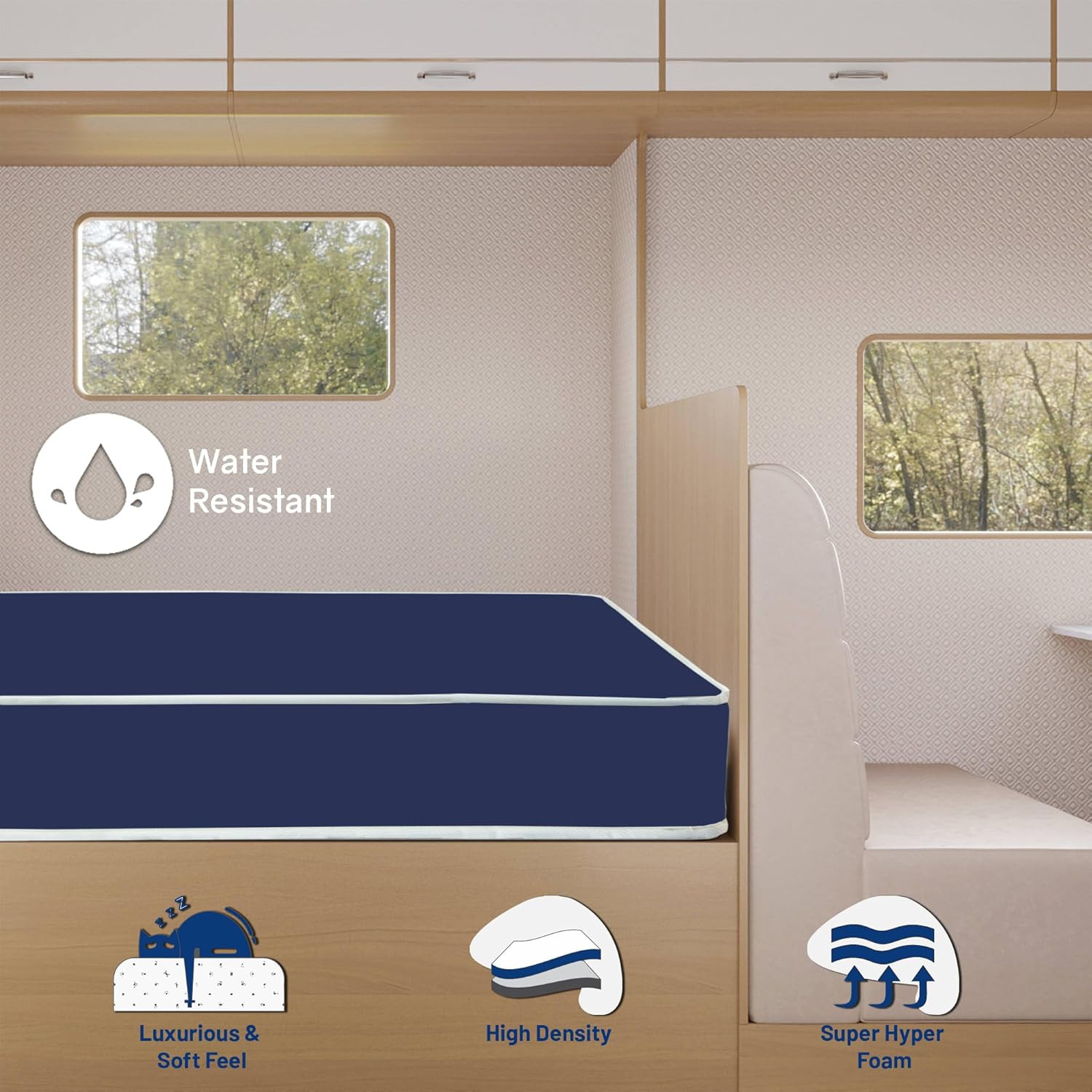 Medium Firm 8-Inch Water-Resistant Twin Foam Mattress – Easy Clean & Quiet