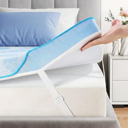 3 Inch Medium Firm Queen Mattress Topper- Cooling Gel Foam Upgraded Queen 3 in
