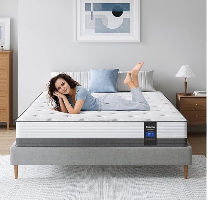 Coolvie Hybrid Queen Mattress 10 Inch – Medium Firm Queen