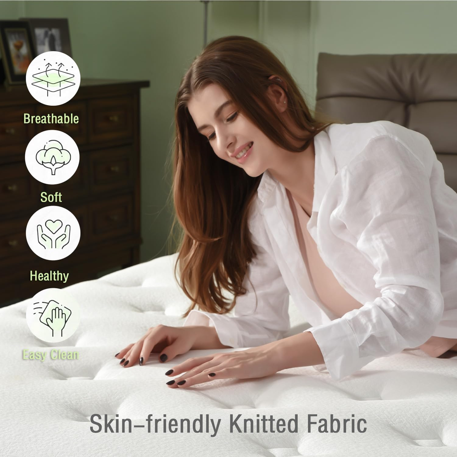 Queen Size 10″ Hybrid Memory Foam Mattress – Medium Firm, Pressure Relief Comfor